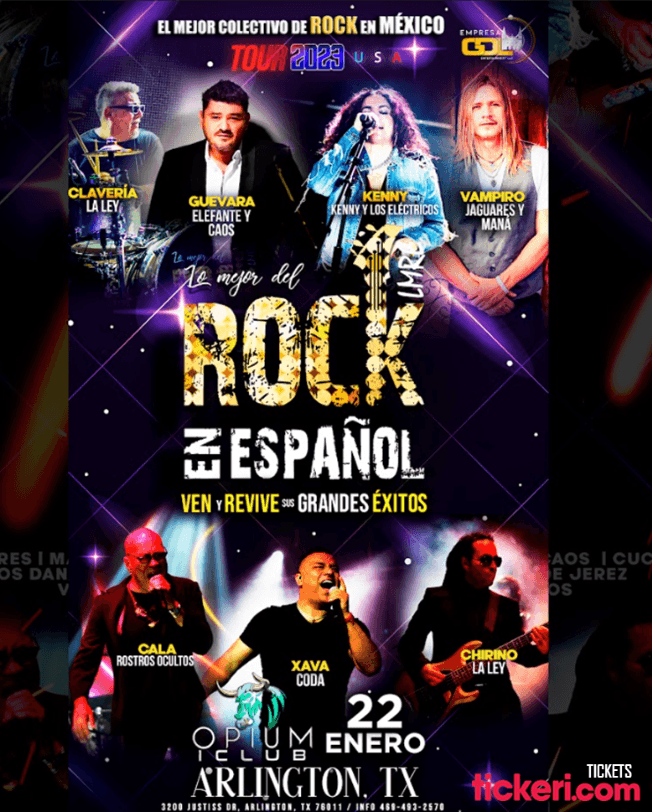 Event - LO MEJOR DEL ROCK EN ESPAÑOL ARLINGTON TEXAS - GDL - Arlington, Texas - January 22, 2023 | concert tickets