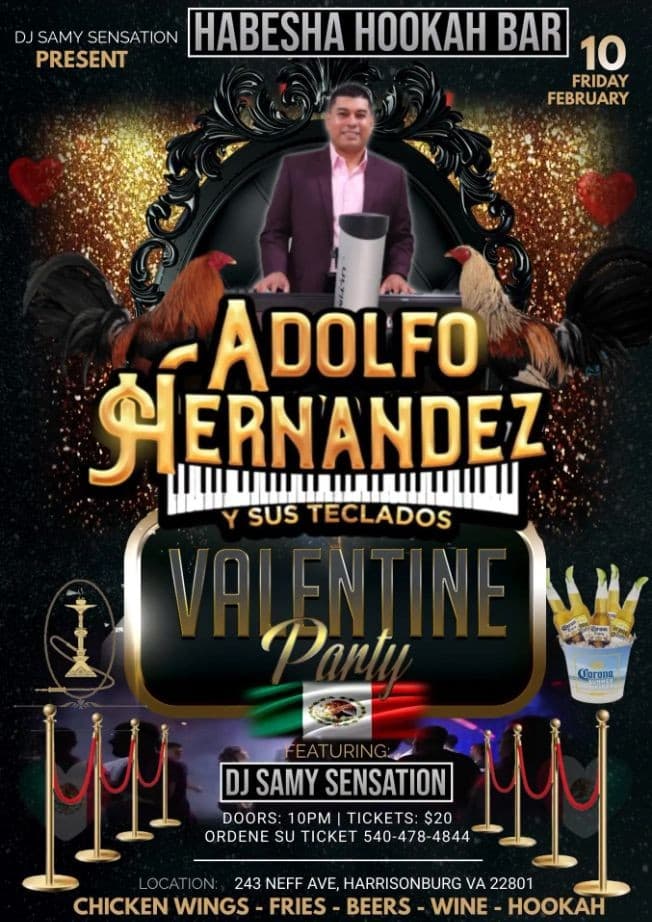 Event - ADOLFO HERNANDEZ Y SUS TECLADOS + DJ SAMY SENSATION - Harrisonburg, Virginia - February 10, 2023 | concert tickets
