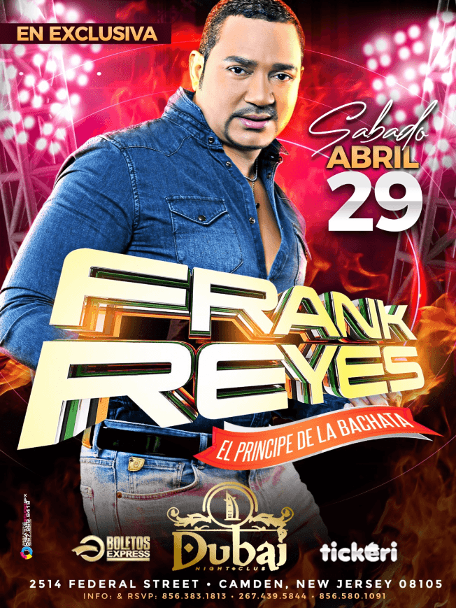 Event - FRANK REYES EL PRINCIPE DE LA BACHATA EN VIVO ! CAMDEN NEW JERSEY - Camden, New Jersey - April 29, 2023 | concert tickets