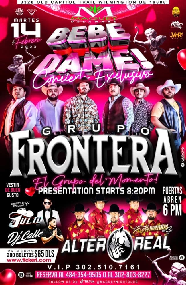 Event - GRUPO FRONTERA EN EXCLUSIVA ALTER REAL - Wilmington, Delaware - February 14, 2023 | concert tickets
