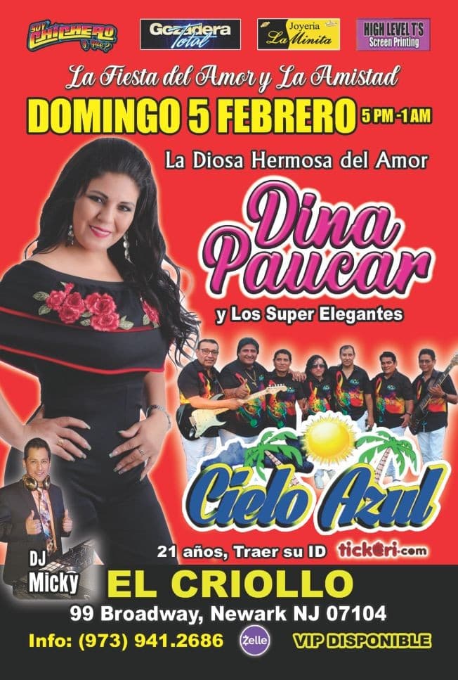Event - DINA PAUCAR EN NEW JERSEY - Newark, New Jersey - February 5, 2023 | concert tickets