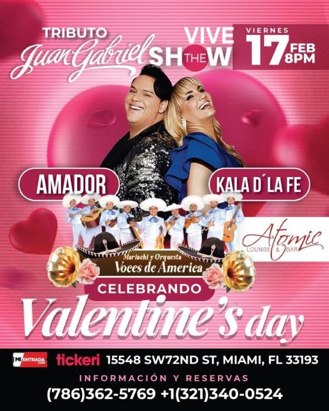 Event - TRIBUTE A JUAN GABRIEL - VALENTIEN’S DAY CELEBRATION MIAMI FLORIDA - Miami, Florida - 17 de febrero de 2023 | concert tickets