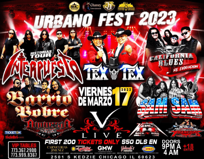Event - URBANO FEST 2023  - RDC CHICAGO ILLINOIS - Chicago, Illinois - March 17, 2023 | concert tickets