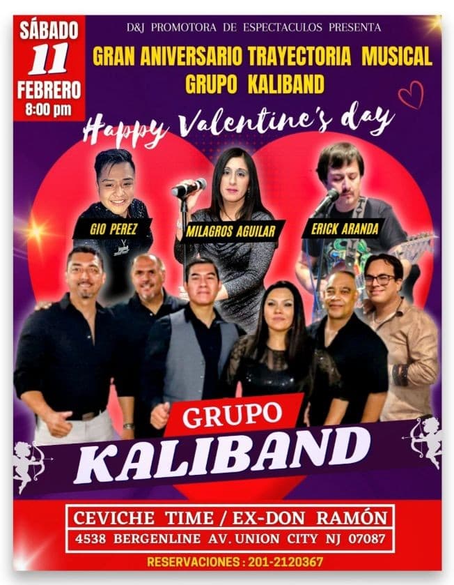 Event - FELIZ DÍA DEL AMOR  "GRUPO KALIBAND" en su Aniversario de trayectoria Musical - Union City, New Jersey - February 11, 2023 | concert tickets