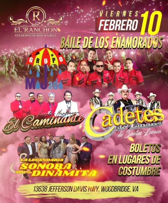 Event - CADETES DE LINARES ,  GRUPO MOJADO , EL CAMINANTE SDE VICENTE MARTINEZ EN VIVO ! WOODBRIDGE VIRGINIA - Woodbridge, Virginia - February 10, 2023 | concert tickets