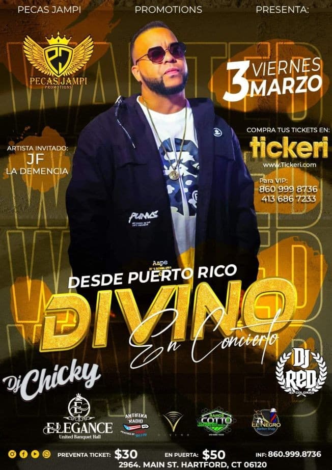 Event - DIVINO live in Concert in Hartford, CT NUEVA FECHA - Hartford, Connecticut - March 3, 2023 | concert tickets