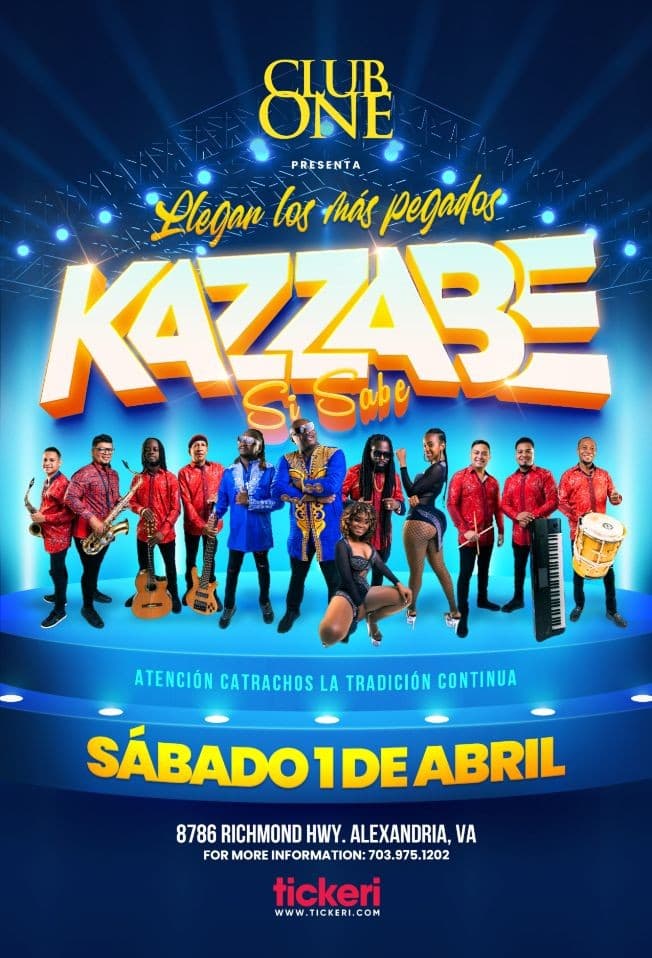 Event - KAZZABE SI SABE EN CONCIERTO ! ALEXANDRIA VIRGINIA - Alexandria, Virginia - April 1, 2023 | concert tickets