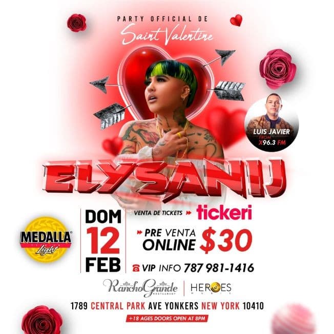 Event - ELYSANIJ @ Yonkers NY (San Valentin) - Yonkers, New York - February 12, 2023 | concert tickets