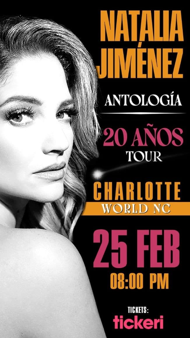 Event - Natalia Jiménez - Antologia 20 Años Tour POSTPUESTO - Charlotte, North Carolina - February 25, 2023 | concert tickets