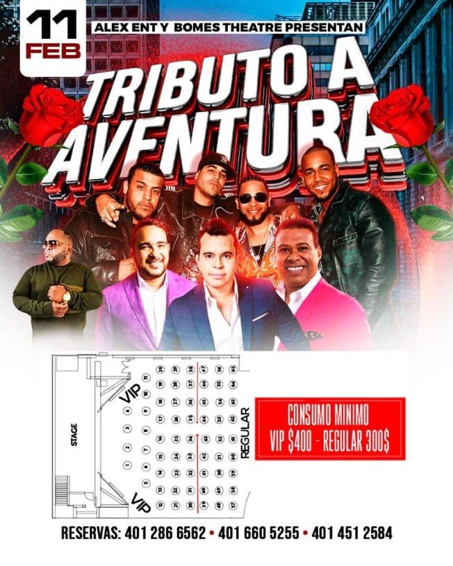 Event - TRIBUTO AVENTURA JUNTO CON LAS VOCES ORIGINAL DE LOS ADOLECENTES EN BOMES THEATRE | PROVIDENCE RI - Providence, Rhode Island - February 11, 2023 | concert tickets