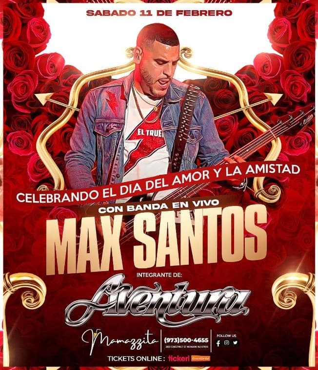 Event - MAX SANTOS DE AVENTURA EN NEW JERSEY - Newark, New Jersey - February 11, 2023 | concert tickets