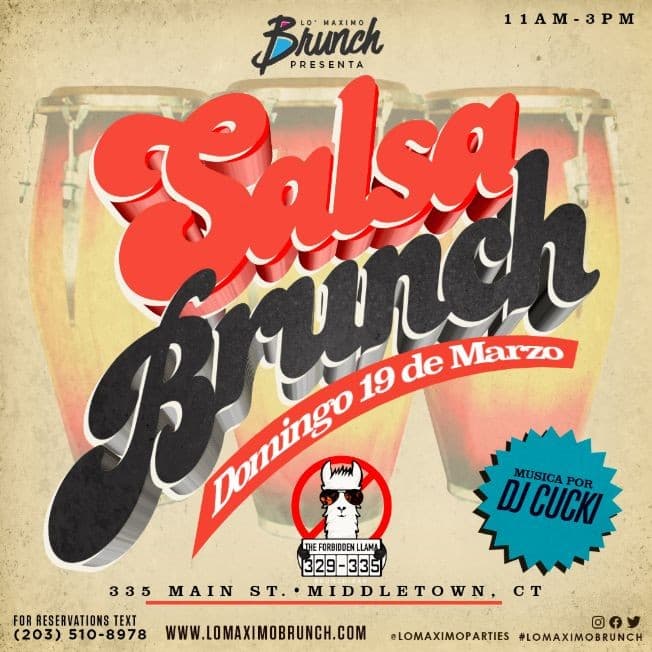 Event - Salsa Brunch In The Forbidden Llama - Middletown, Connecticut - March 19, 2023 | concert tickets