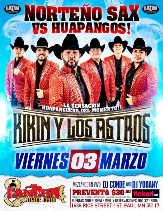 Event - KIKIN Y LOS ASTROS EN CONCIERTO ! SAINT PAUL MINNESOTA - Saint Paul, Minnesota - 3 de marzo de 2023 | concert tickets