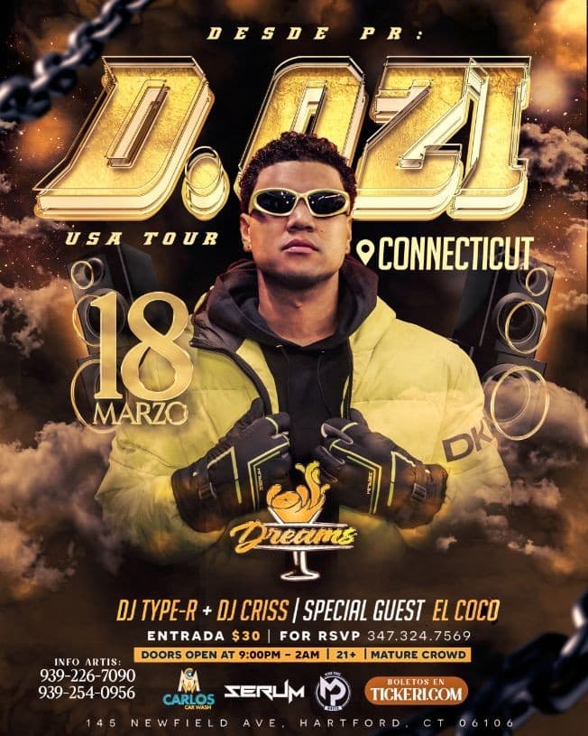 Event - D.OZi "El Suero De La Calle" - Hartford, Connecticut - March 18, 2023 | concert tickets