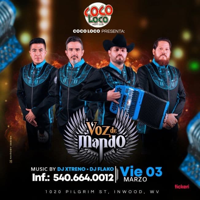 Event - VOZ DE MANDO EN INWOOD WEST VIRGINIA - Inwood, West Virginia - 3 de marzo de 2023 | concert tickets