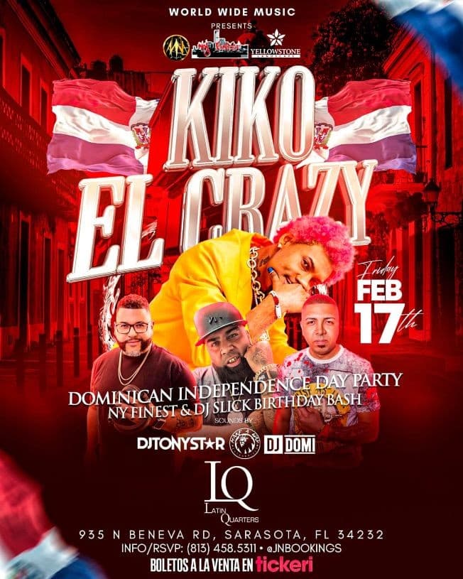 Event - Kiko El Crazy Live In Concert - Sarasota, Florida - February 17, 2023 | concert tickets