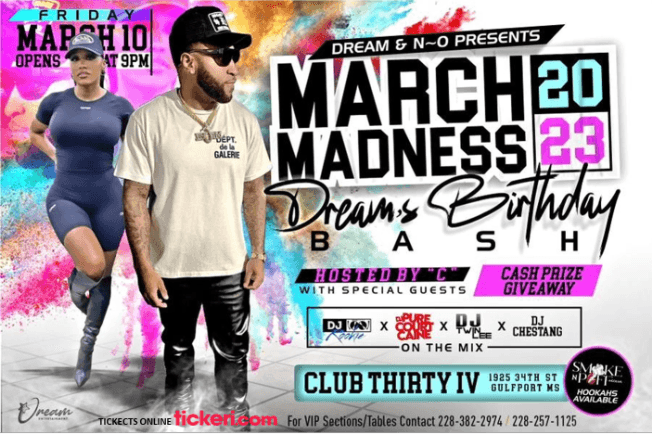 Event - DREAMS BIRTHDAY BASH IN GULFPORT MISSISSIPPI - Gulfport, Mississippi - March 20, 2023 | concert tickets