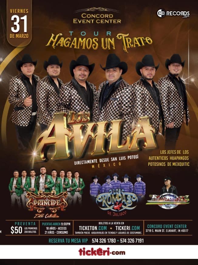 Event - LOS AVILA - Elkhart, Indiana - March 31, 2023 | concert tickets