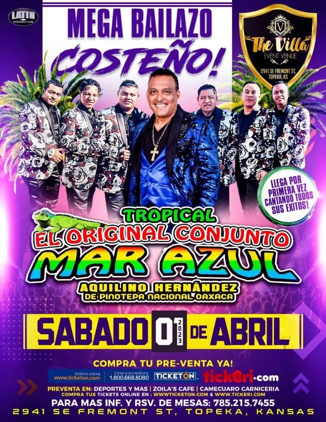 Event - EL ORIGINAL CONJUNTO MAR AZUL EN VIVO !  TOPEKA KANSAS - Topeka, Kansas - April 1, 2023 | concert tickets