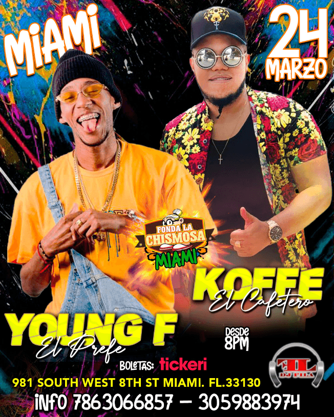 Event - YOUNG F KOFFE EL CAFETERO EN CONCIERTO ! MIAMI FLORIDA - Miami, Florida - March 24, 2023 | concert tickets