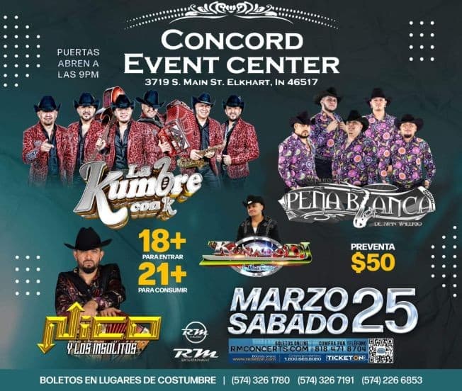 Event - La Kumbre Con K  Elkhart, Indiana - Elkhart, Indiana - March 25, 2023 | concert tickets