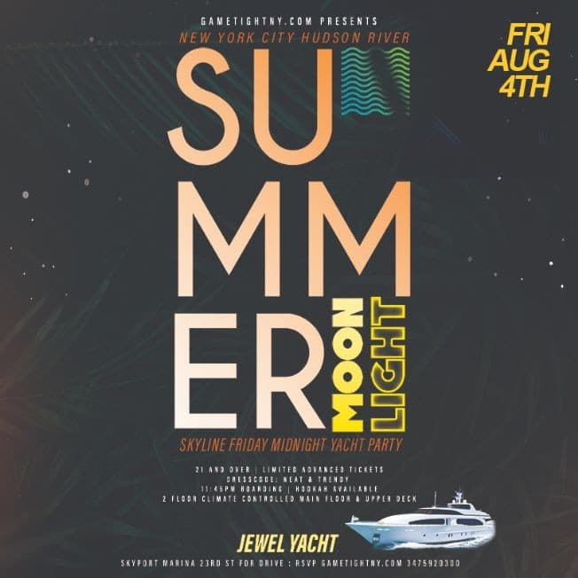 Event - Dance under the Moonlight Jewel Yacht Friday Midnight Party Cruise 2023 - New York, New York - August 4, 2023 | concert tickets