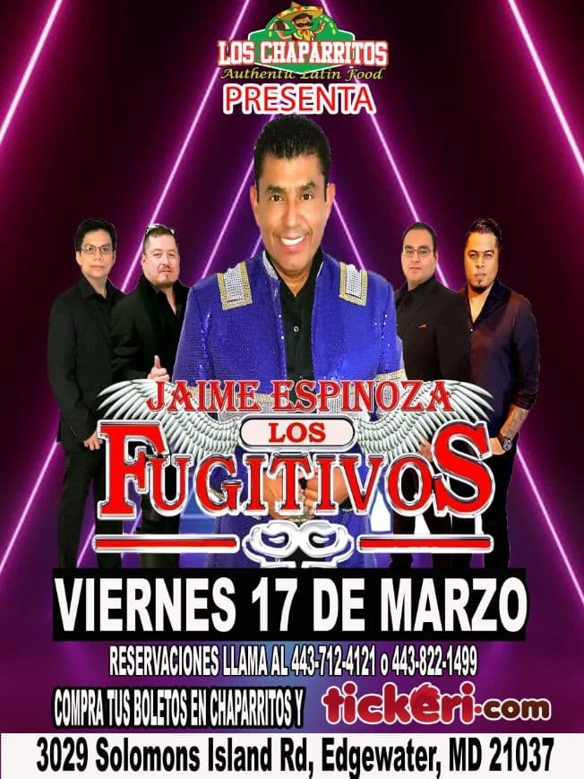 Event - Los Fugitivos en Los Chaparritos - Edgewater, Maryland - March 17, 2023 | concert tickets