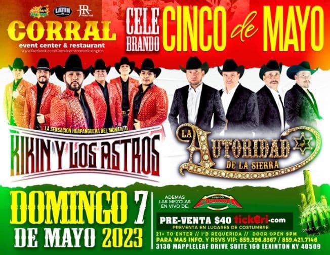 Event - KIKIN Y LOS ASTROS , LA AUTORIDAD DE LA SIERRA EN CONCIERTO ! LEXINGTON KENTUCKY - Lexington, Kentucky - May 7, 2023 | concert tickets