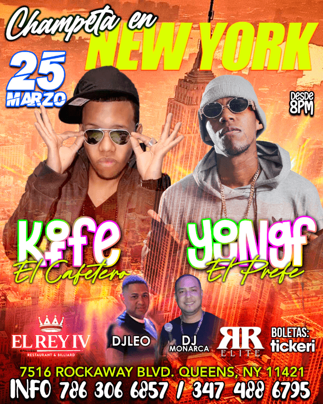 Event - YOUNG F EL PREFE ,  KOFFE EL CAFETERO EN CONCIERTO ! QUEENS NEW YORK - Queens, New York - March 25, 2023 | concert tickets