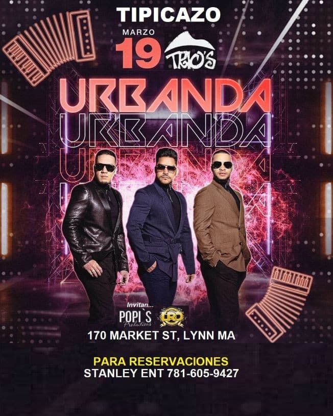 Event - URBANDA El Grupaso Domingo 19 de Marzo en TRIOS Lynn, Massachusetts - Lynn, Massachusetts - March 19, 2023 | concert tickets