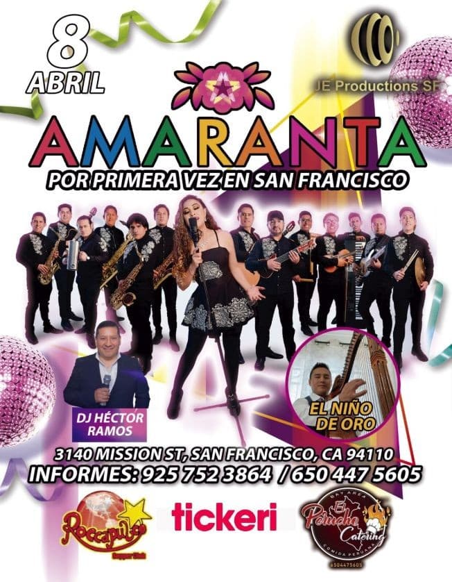 Event - AMARANTA EN VIVO ! SAN FRANCISCO CALIFORNIA - San Francisco, California - April 8, 2023 | concert tickets