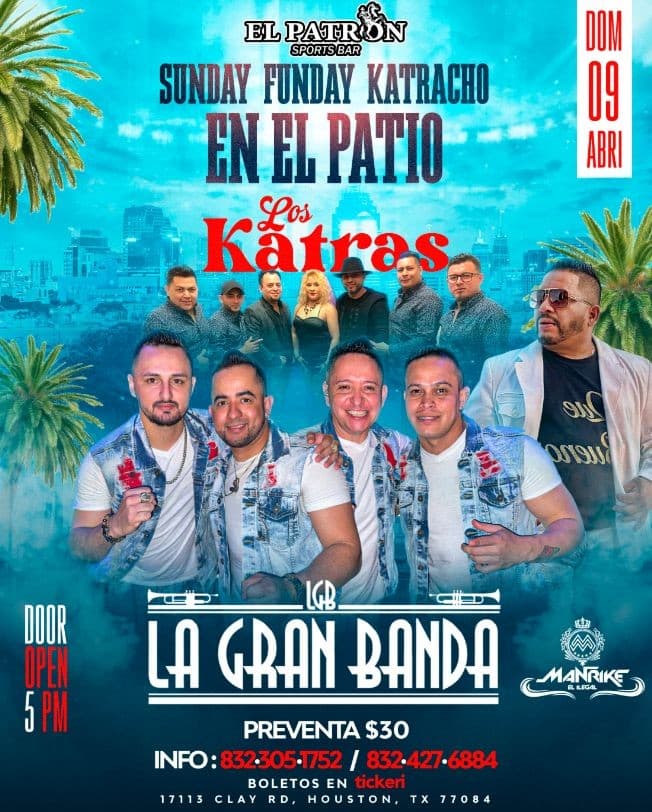 Event - LA GRAN BANDA ,  LOS KATRAS EN CONCIERTO ! HOUSTON - Houston, Texas - April 9, 2023 | concert tickets