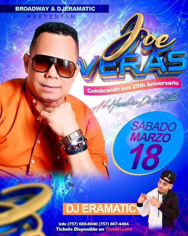 Event - JOE VERAS EN CONCIERTO! NORFOLK VIRGINIA - Norfolk, Virginia - March 18, 2023 | concert tickets