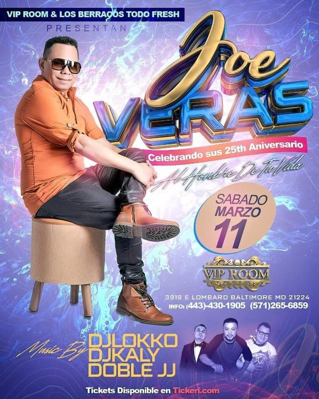 Event - JOE VERAS EN CONCIERTO!  BALTIMORE MARYLAND - Baltimore, Maryland - March 11, 2023 | concert tickets