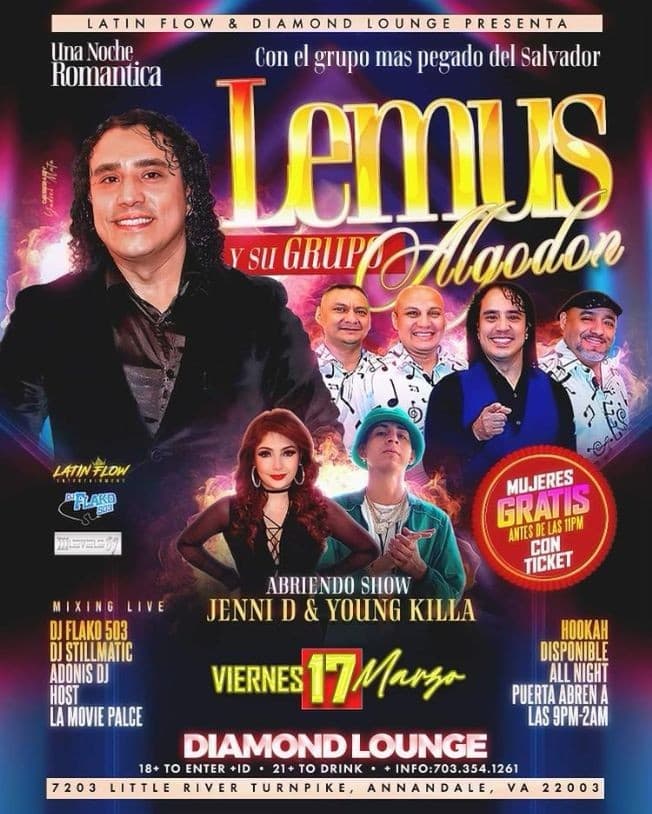 Event - LEMUS Y SU GRUPO ALGODON EN CONCIERTO! ANNANDALE VIRGINIA - Annandale, Virginia - March 17, 2023 | concert tickets