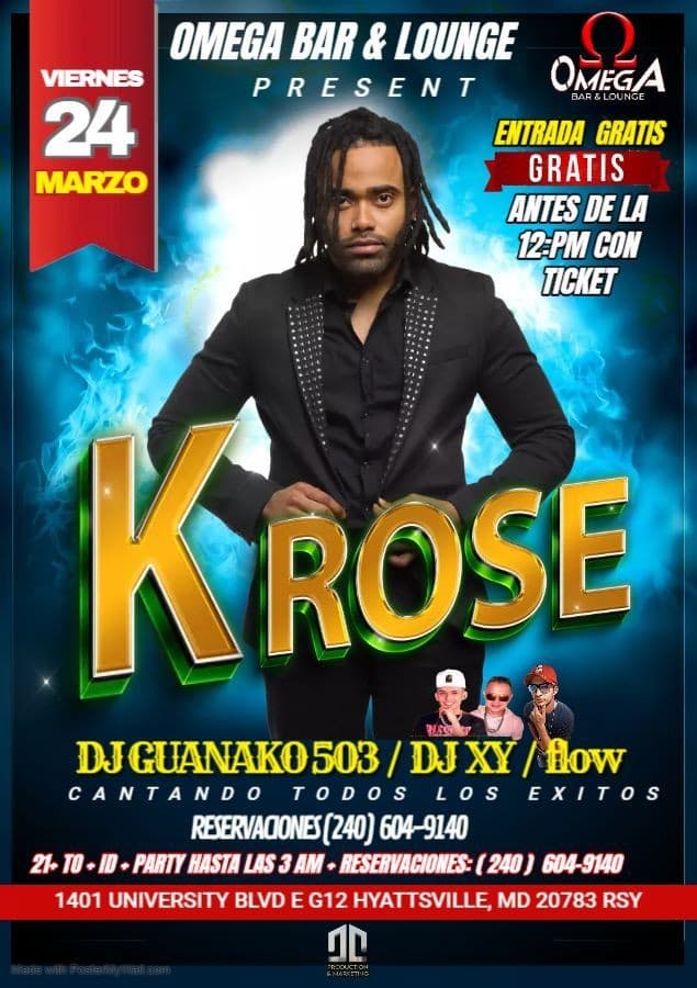 Event - K Rose cantando todos los éxitos - Hyattsville, Maryland - March 24, 2023 | concert tickets