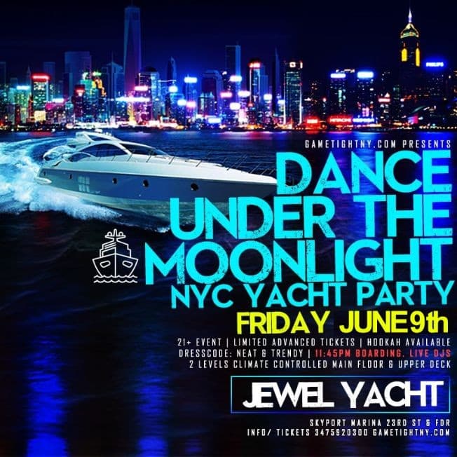 Event - Dance Moonlight Jewel Yacht NYC Midnight Friday Skyport Marina - New York, New York - June 9, 2023 | concert tickets