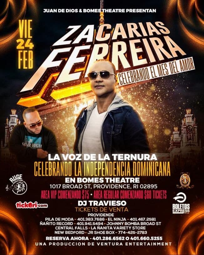 Event - LA VOZ DE LA TERNURA ZACARIAS FERREIRA EN VIVO | BOMES THEATRE | PROVIDENCE RI - Providence, Rhode Island - February 24, 2023 | concert tickets
