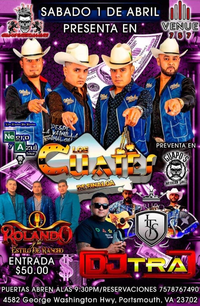 Event - LOS CUATES DE SINALOA EN VIVO PORTSMOUTH VIRGINIA - Portsmouth, Virginia - April 1, 2023 | concert tickets