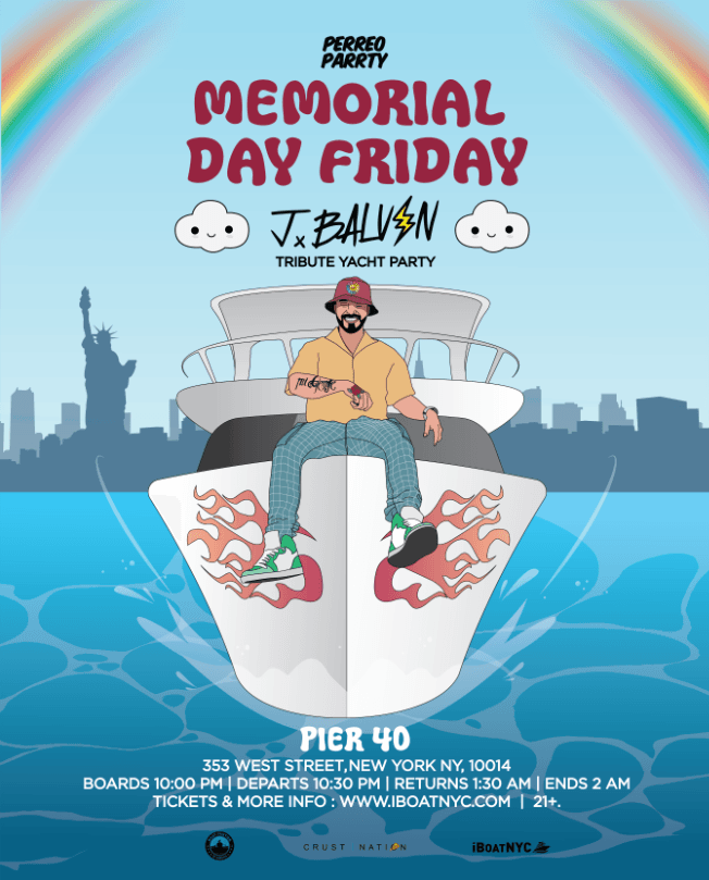 Event - J BALVIN Tribute Boat Party - Reggaeton on the River Yacht Cruise - New York, New York - May 26, 2023 | concert tickets