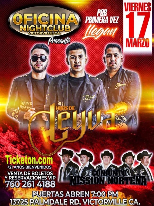 Event - BAILAZO LOS HIJOS DE LEYVA - Victorville, California - 17 de marzo de 2023 | concert tickets