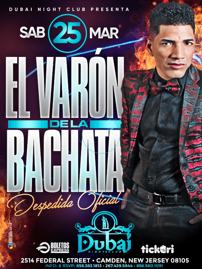 Event - EL VARON DE LA BACHATA EN CONCIERTO !  CAMDEN NEW JERSEY - Camden, New Jersey - March 25, 2023 | concert tickets