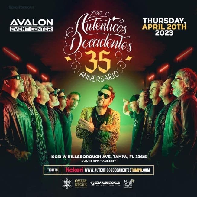 Event - Los Autenticos Decadentes en Tampa - Tampa, Florida - April 20, 2023 | concert tickets
