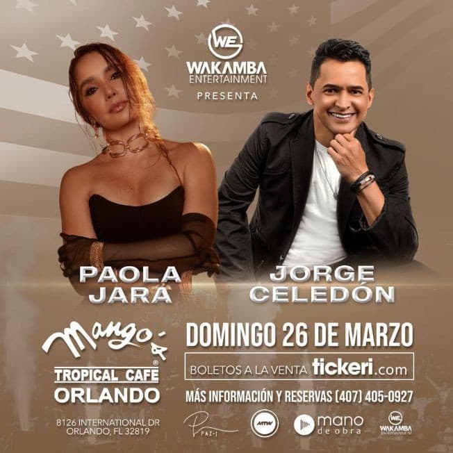 Event - PAOLA JARA Y JORGE CELEDON EN CONCIERTO ! ORLANDO FLORIDA - Orlando, Florida - 26 de marzo de 2023 | concert tickets