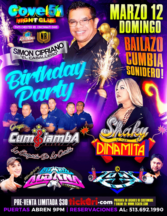 Event - SIMON CIPRIANO EL CABALLERO BIRTHDAY PARTY ! CINCINNATI OHIO - Cincinnati, Ohio - March 12, 2023 | concert tickets