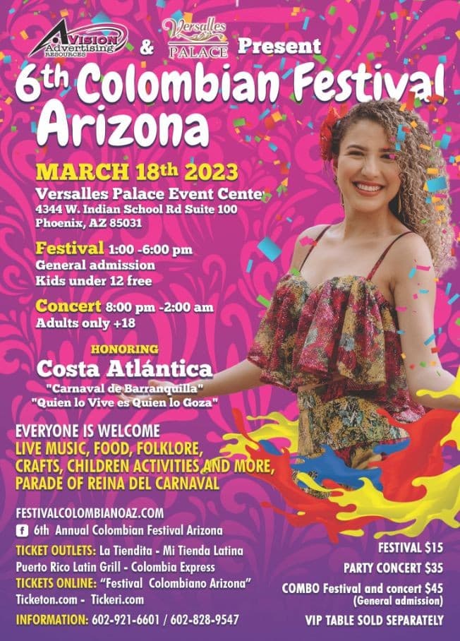 Event - FESTIVAL COLOMBIANO ARIZONA- - Phoenix, Arizona - March 18, 2023 | concert tickets