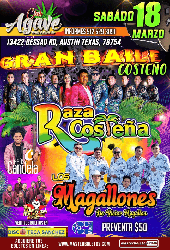 Event - RAZA COSTEÑA , LOS MAGALLONES EN VIVO !  AUSTIN TEXAS - Austin, Texas - March 18, 2023 | concert tickets