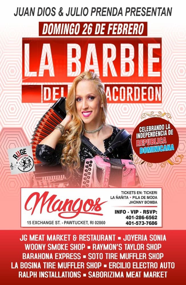 Event - LA BARBIE DEL ACORDEON EN VIVO! | MANGOS LOUNGE | PAWTUCKET RI - Pawtucket, Rhode Island - February 26, 2023 | concert tickets