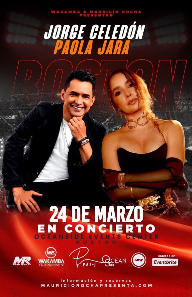 Event - PAOLA JARA Y JORGE CELEDON EN CONCIERTO ! BOSTON - Revere, Massachusetts - March 24, 2023 | concert tickets