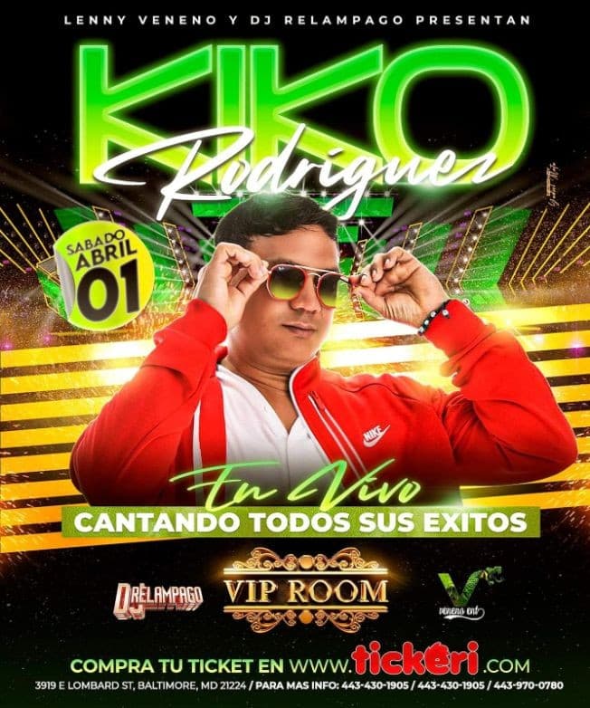Event - KIKO RODRIGUEZ EN VIVO ! BALTIMORE MARYLAND - Baltimore, Maryland - April 1, 2023 | concert tickets
